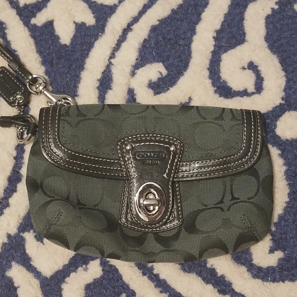 *Vintage* Coach Logo Fabric Wristlet